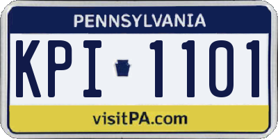 PA license plate KPI1101