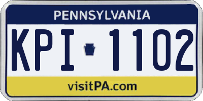 PA license plate KPI1102