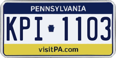 PA license plate KPI1103