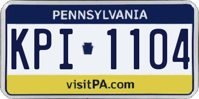 PA license plate KPI1104