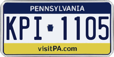 PA license plate KPI1105