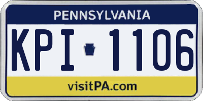 PA license plate KPI1106