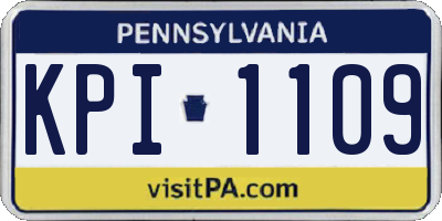 PA license plate KPI1109