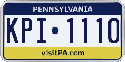 PA license plate KPI1110