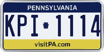 PA license plate KPI1114