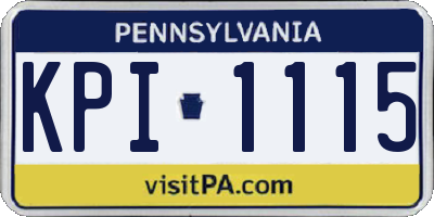 PA license plate KPI1115