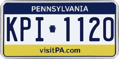 PA license plate KPI1120