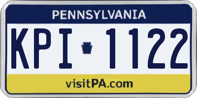 PA license plate KPI1122