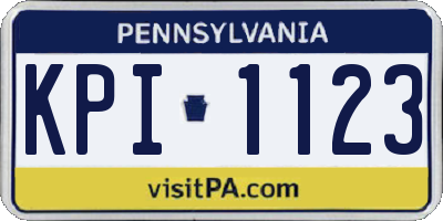 PA license plate KPI1123