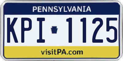 PA license plate KPI1125