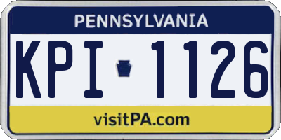 PA license plate KPI1126