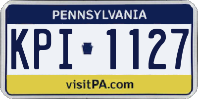 PA license plate KPI1127