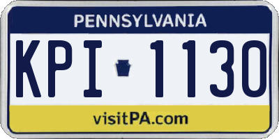 PA license plate KPI1130