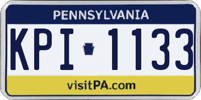 PA license plate KPI1133