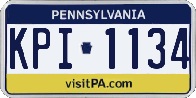 PA license plate KPI1134