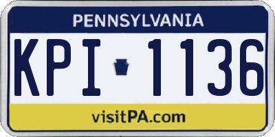 PA license plate KPI1136