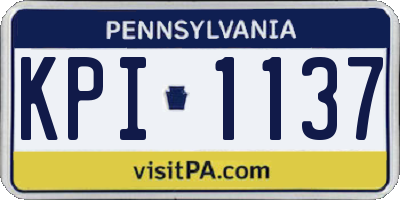 PA license plate KPI1137