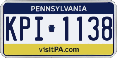 PA license plate KPI1138