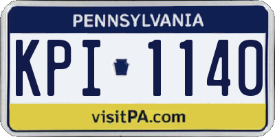 PA license plate KPI1140