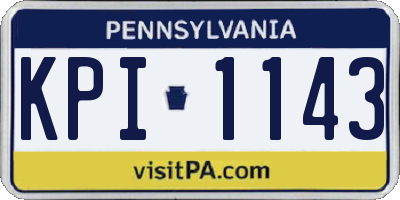 PA license plate KPI1143