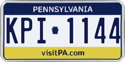 PA license plate KPI1144