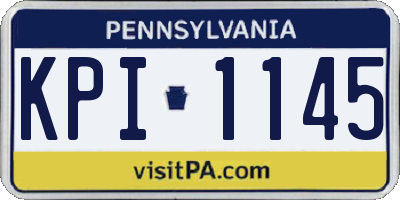 PA license plate KPI1145