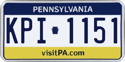 PA license plate KPI1151