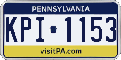 PA license plate KPI1153