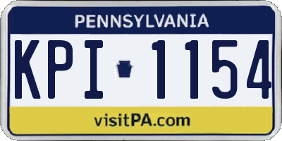 PA license plate KPI1154