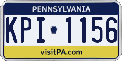 PA license plate KPI1156