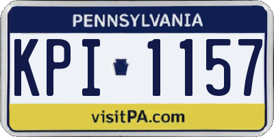PA license plate KPI1157