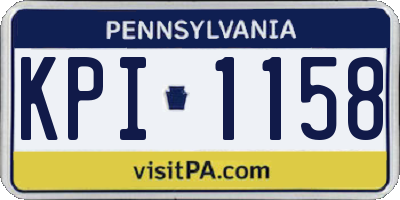 PA license plate KPI1158