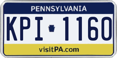PA license plate KPI1160