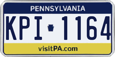 PA license plate KPI1164
