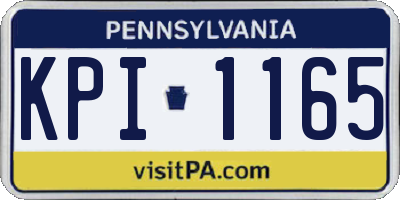 PA license plate KPI1165