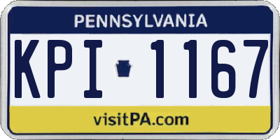PA license plate KPI1167