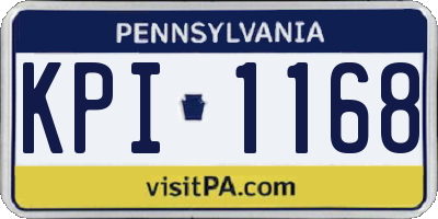 PA license plate KPI1168