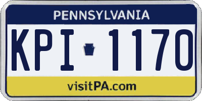 PA license plate KPI1170