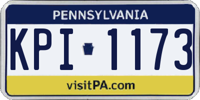 PA license plate KPI1173