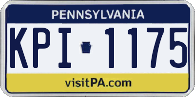 PA license plate KPI1175