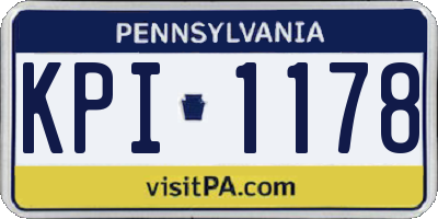 PA license plate KPI1178