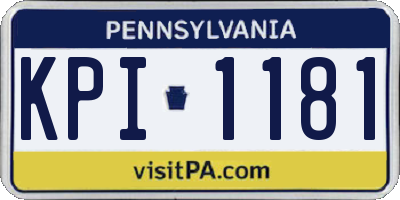PA license plate KPI1181