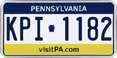 PA license plate KPI1182