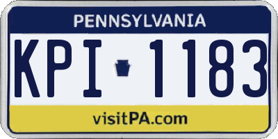 PA license plate KPI1183