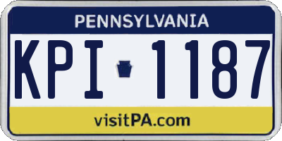 PA license plate KPI1187