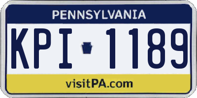 PA license plate KPI1189