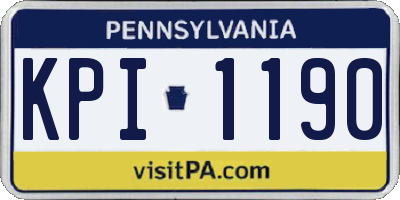 PA license plate KPI1190