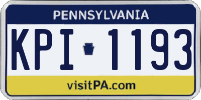 PA license plate KPI1193