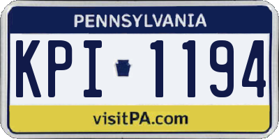 PA license plate KPI1194