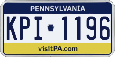 PA license plate KPI1196